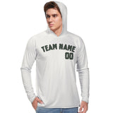 Custom White Dark Green UV-Hoodie