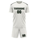 Custom White Dark Green Soccer Jersey