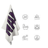 Custom White Purple Beach Towel