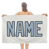 Custom White Light Blue Beach Towel