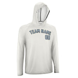Custom White Light Blue UV-Hoodie