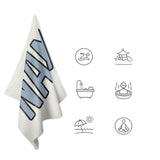 Custom White Light Blue Beach Towel