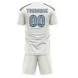 Custom White Light Blue Soccer Jersey