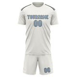 Custom White Light Blue Soccer Jersey