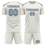 Custom White Light Blue Soccer Jersey