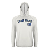 Custom White Sky Blue UV-Hoodie