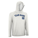 Custom White Sky Blue UV-Hoodie