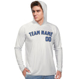 Custom White Sky Blue UV-Hoodie