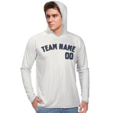 Custom White Blue UV-Hoodie