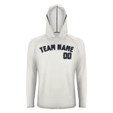 Custom White Navy UV-Hoodie