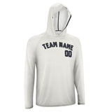 Custom White Navy UV-Hoodie