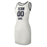 Custom White Navy Sleeveless Vest Dress