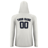 Custom White Navy UV-Hoodie