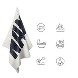 Custom White Navy Beach Towel