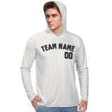Custom White Navy UV-Hoodie