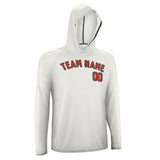Custom White Orange Red UV-Hoodie