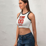 Custom White Orange Red Sleeveless Tank Top