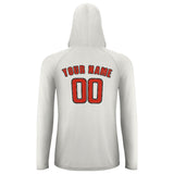 Custom White Orange Red UV-Hoodie