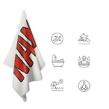 Custom White Orange Red Beach Towel
