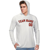 Custom White Orange Red UV-Hoodie