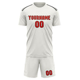 Custom White Orange Red Soccer Jersey