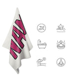 Custom White Pink Beach Towel