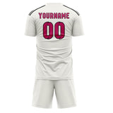 Custom White Pink Soccer Jersey