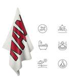 Custom White Red Beach Towel