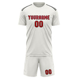 Custom White Red Soccer Jersey