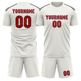 Custom White Red Soccer Jersey