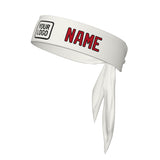 Custom White Red Headband