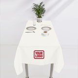 Custom White Black Square Table Cloth