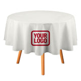 Custom White Red Round Table Cloth