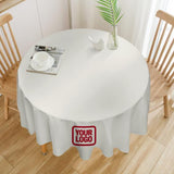 Custom White Red Round Table Cloth