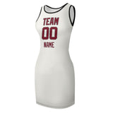 Custom White Crimson Red Sleeveless Vest Dress