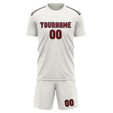 Custom White Crimson Red Soccer Jersey