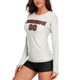 Custom White Coral Red Women's Long-Sleeve Shirt
