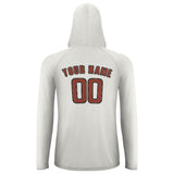 Custom White Coral Red UV-Hoodie