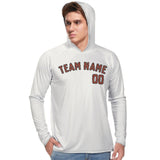 Custom White Coral Red UV-Hoodie