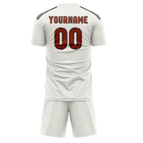 Custom White Coral Red Soccer Jersey