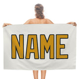 Custom White Yellow Beach Towel