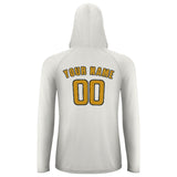 Custom White Yellow UV-Hoodie