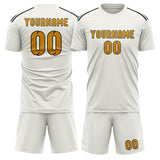Custom White Yellow Soccer Jersey