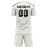 Custom White Dark Grey Soccer Jersey