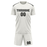 Custom White Dark Grey Soccer Jersey