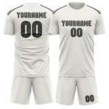 Custom White Dark Grey Soccer Jersey