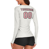 Custom White Light Pink Women's Long-Sleeve Shirt