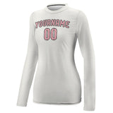 Custom White Light Pink Women's Long-Sleeve Shirt