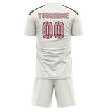 Custom White Light Pink Soccer Jersey