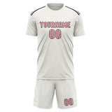 Custom White Light Pink Soccer Jersey